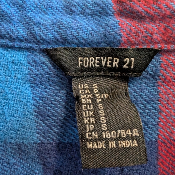 3 FOR $12 Plaid Button-Up Shirt in Red, Blue, and Black - Picture 2 of 4